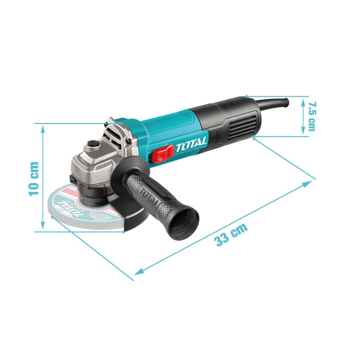 TOTAL TOOLS - Amoladora Angular 115mm + Tornillo Banco Taller 60mm Total Turquesa