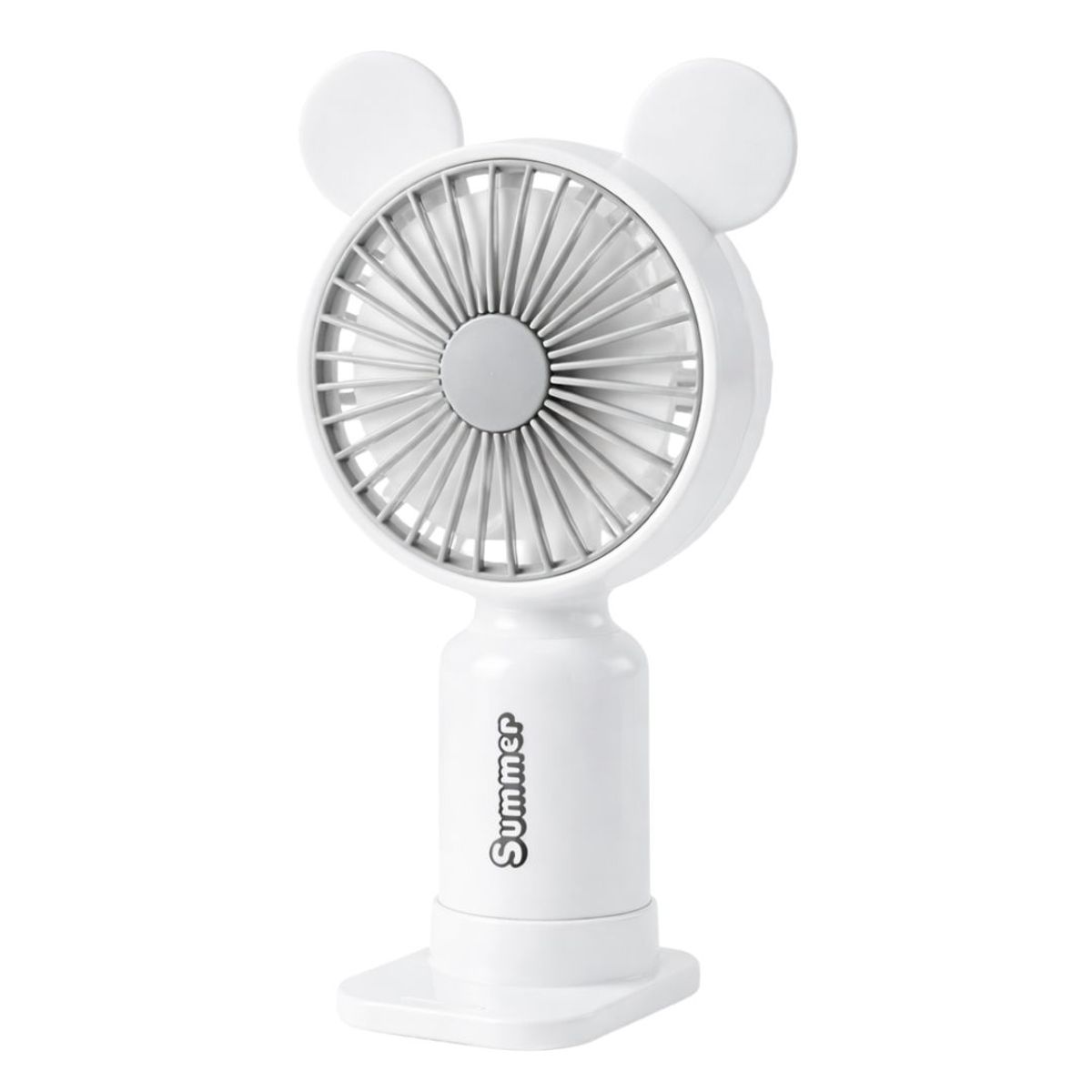 GENERICO - Ventilador de Mano Portátil USB Recargable con Luz LED y 2 Velocidades