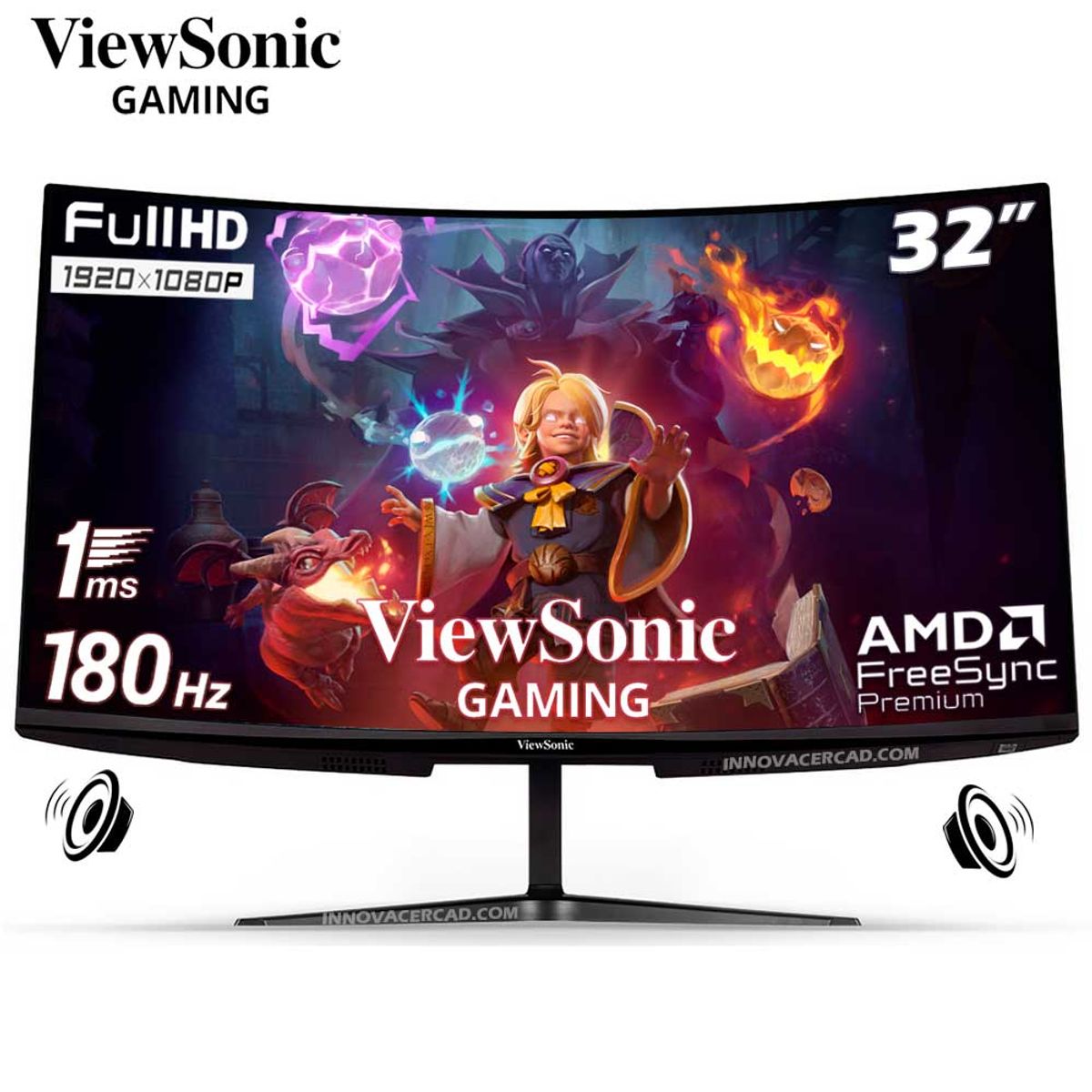 VIEWSONIC - Monitor ViewSonic OMNI Gaming VX3218 32 Curvo FHD 1920x1080 180hz 1ms FreeSync Premium