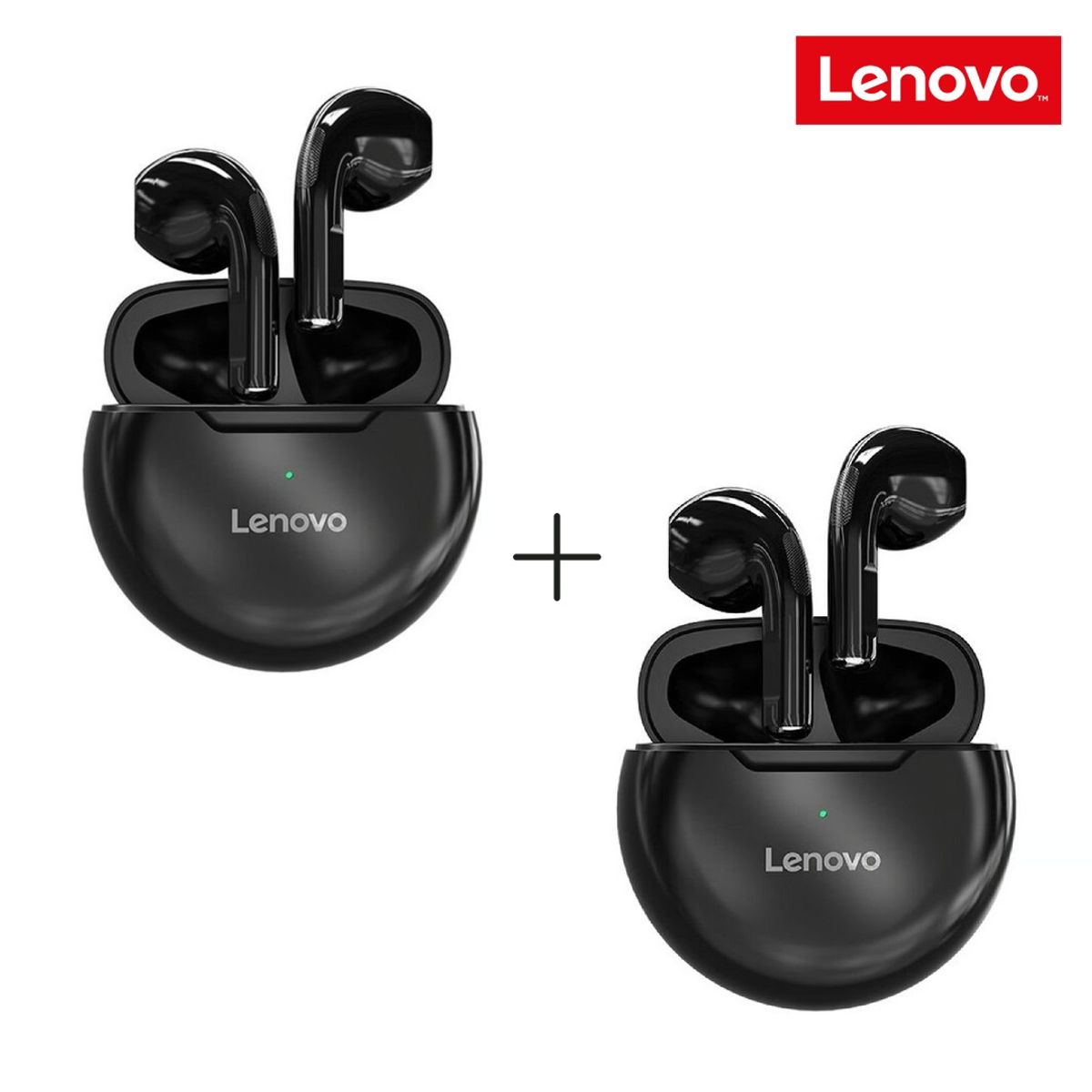 LENOVO - Pack x 2 Audífonos Inalámbricos Bluetooth Lenovo HT38 Negros
