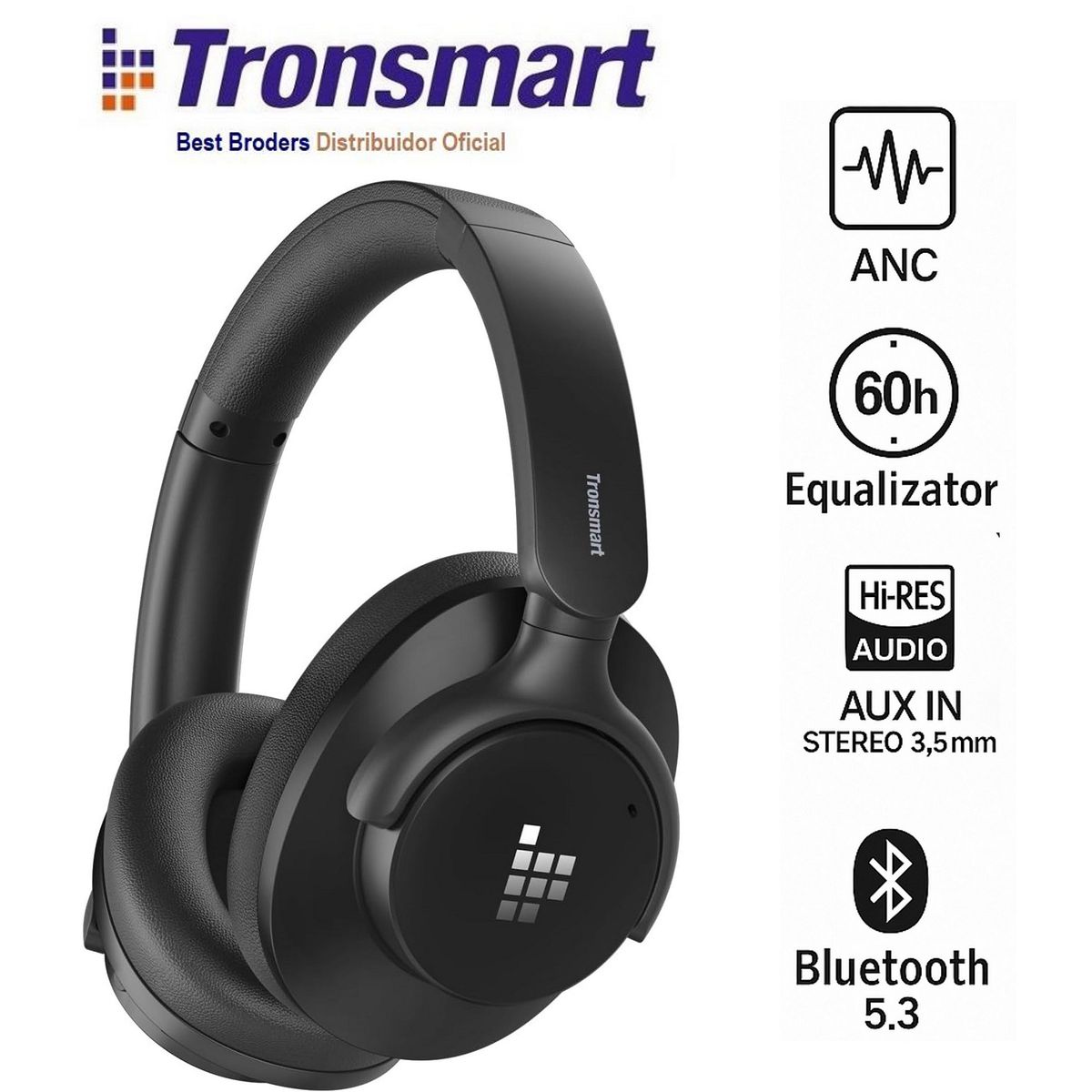 TRONSMART - Audifonos Tronsmart Bluetooth Sounfii Q20S Hybrid ANC Hi Res