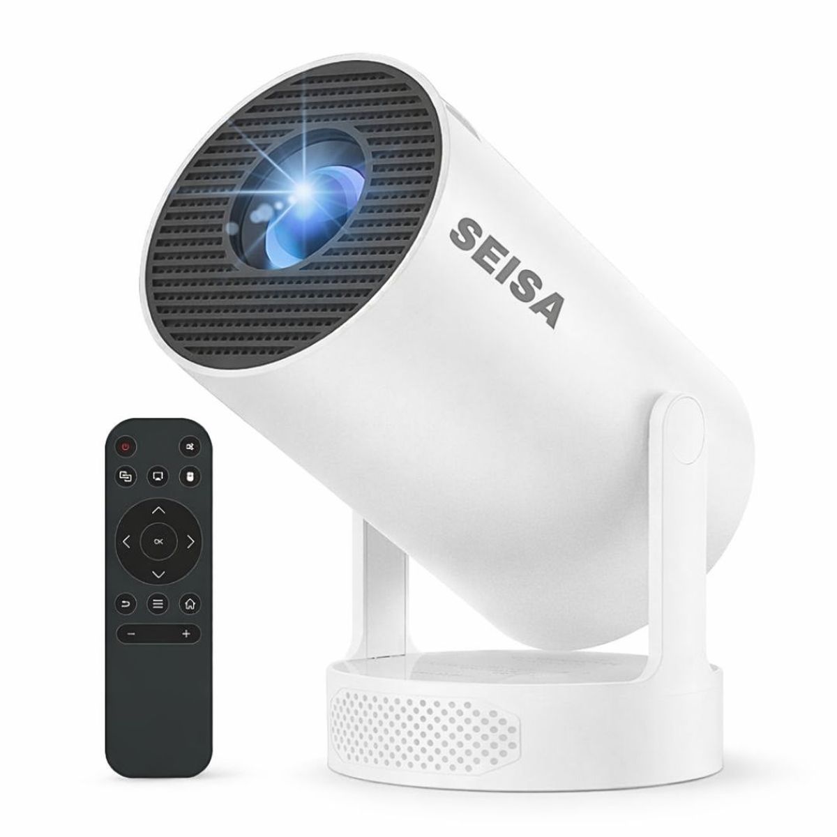 SEISA - Proyector Portátil Smart Android Full HD 180° con WiFi 6 Bluetooth y Control Remoto HY300 Ultra