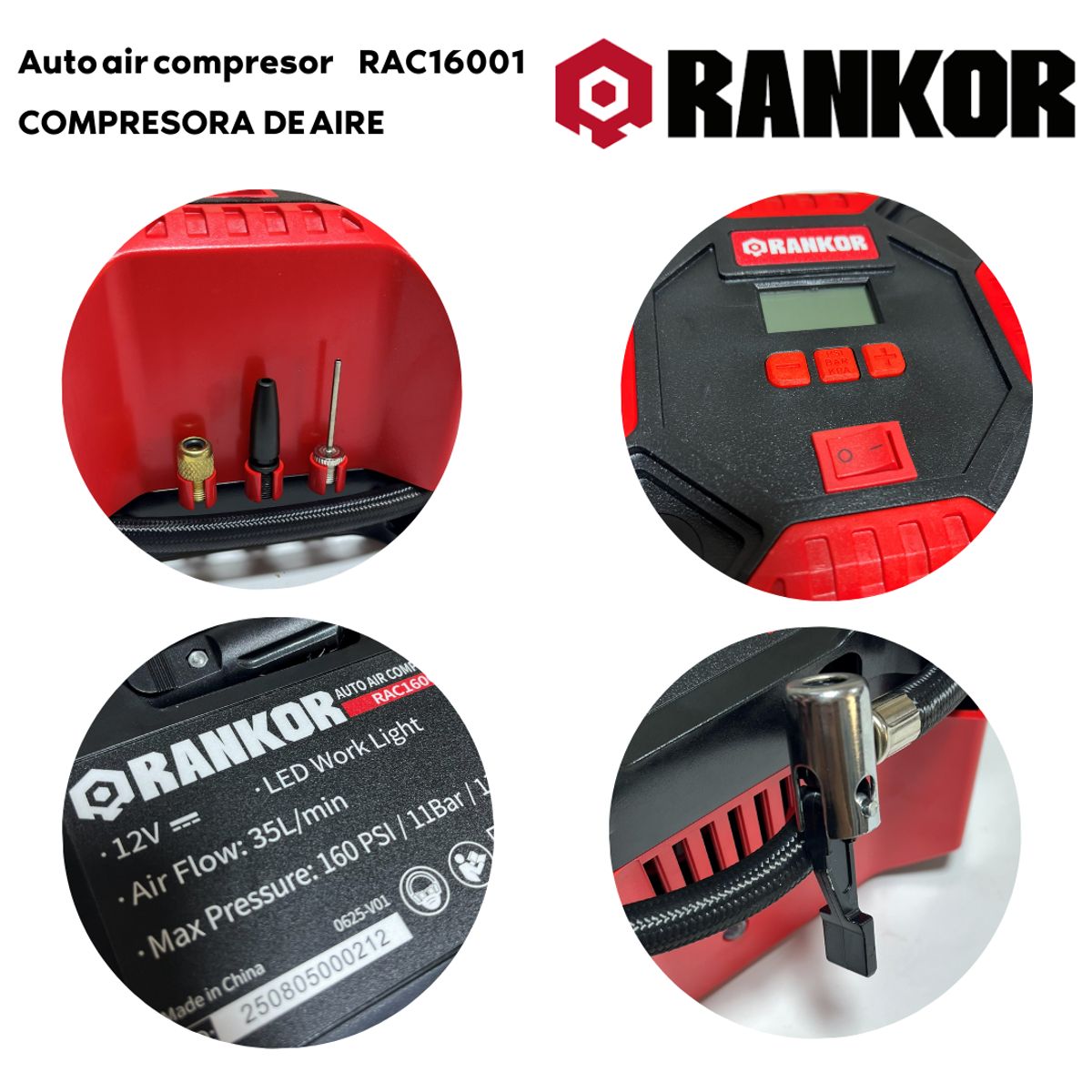 RANKOR - Compresor de aire para auto 12V