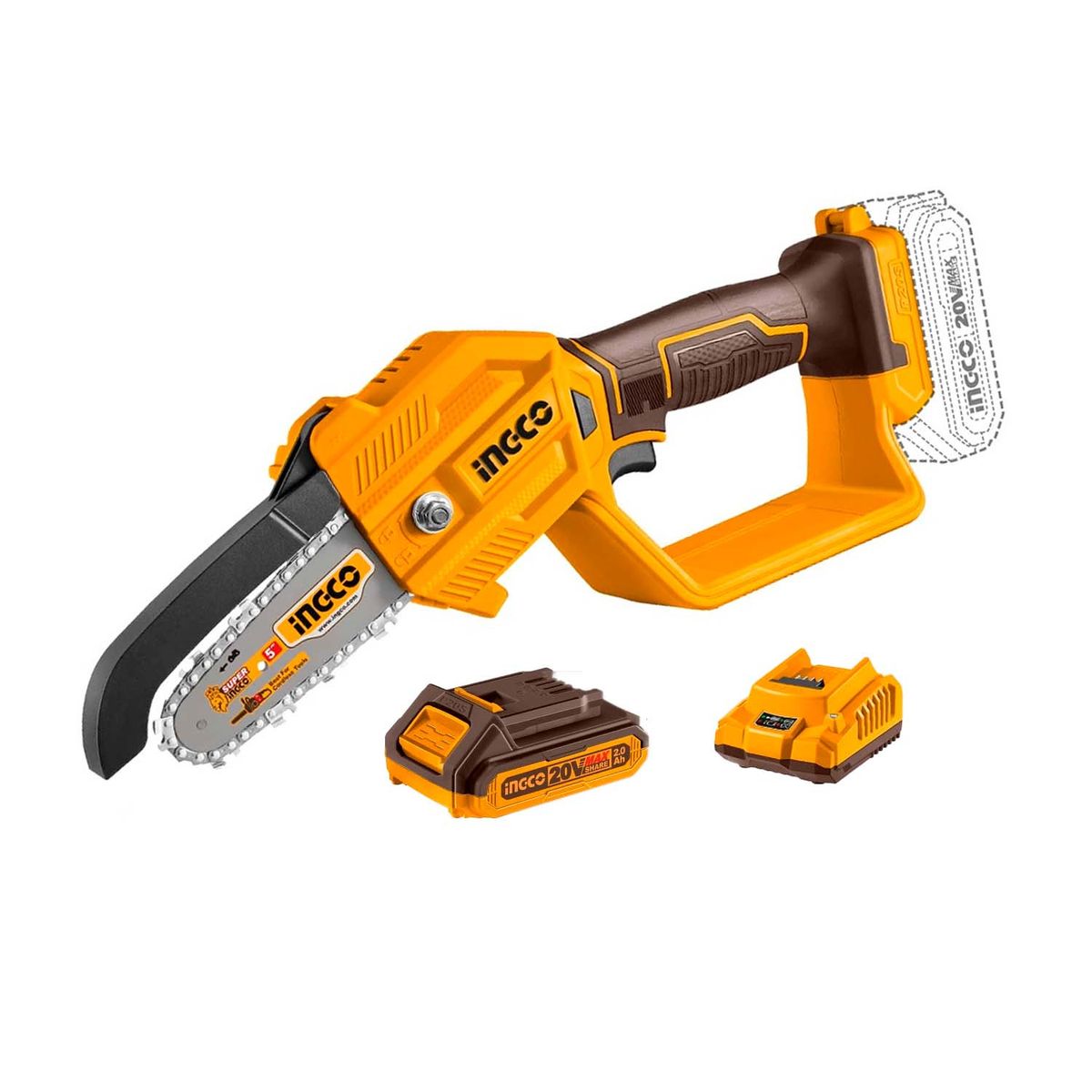Motosierra Eléctrica A Batería Ingco Cgsli20581 De 220w Amarillo, marca Total Tools - Foto Principal