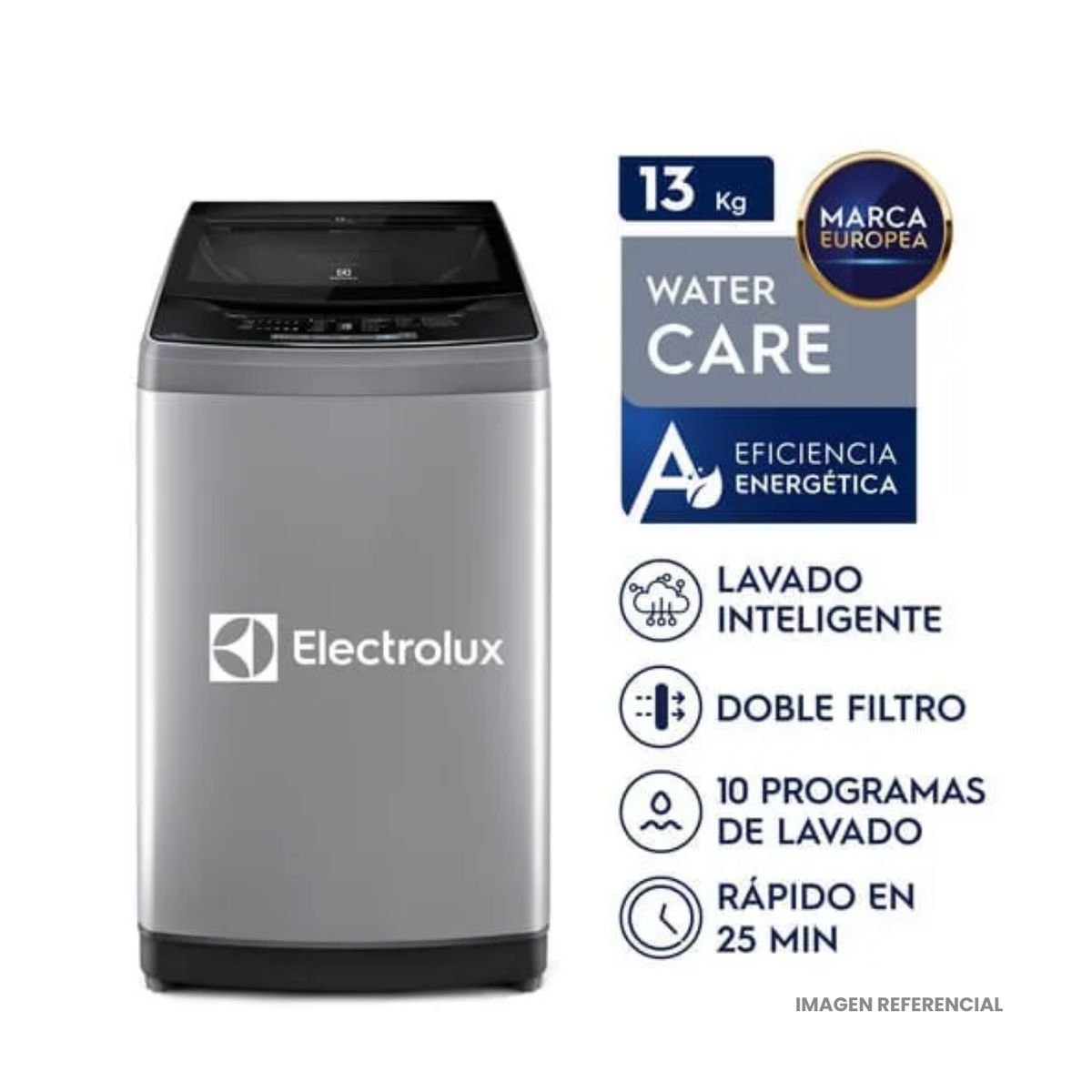 ELECTROLUX - Lavadora Electrolux 13kg Premium Care Silver - Carga Superior - EWIW13F2USVG