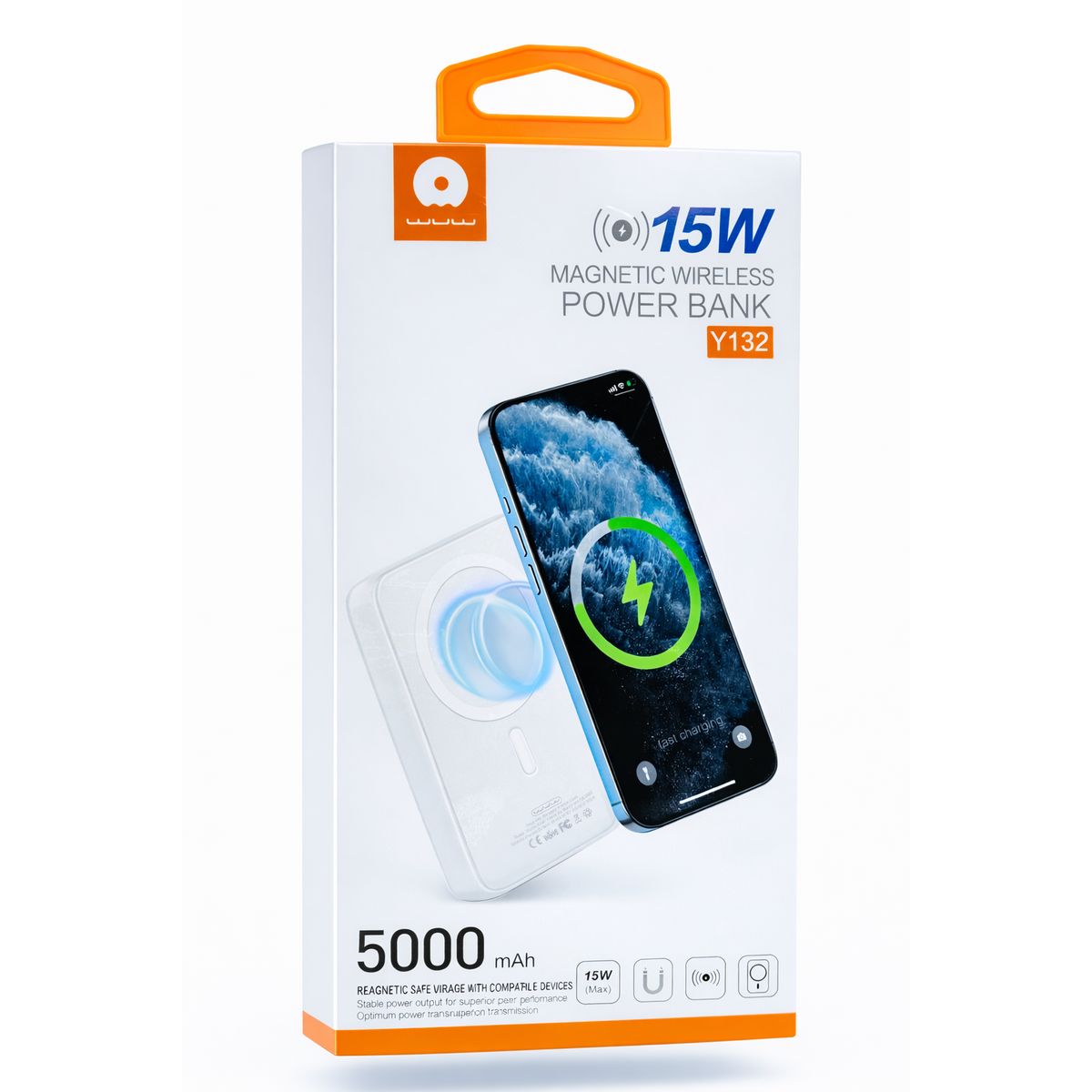 WUW - Cargador Portátil Inalámbrico magsafe Power bank 5000mAh