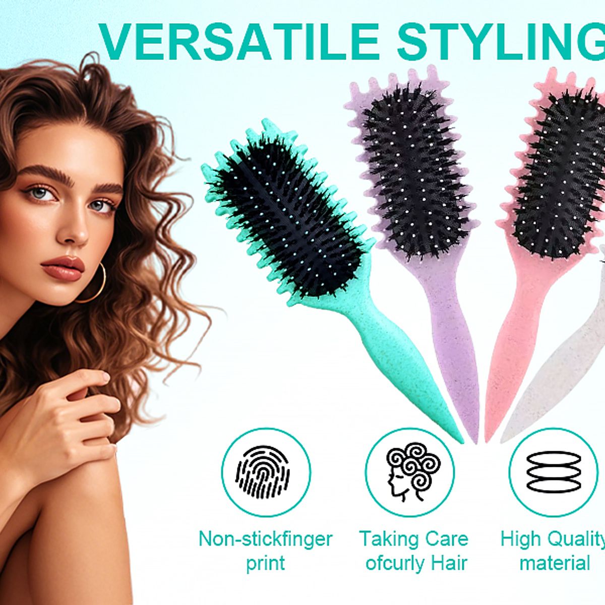 GENERICO - CEPILLO PEINE PARA RIZOS