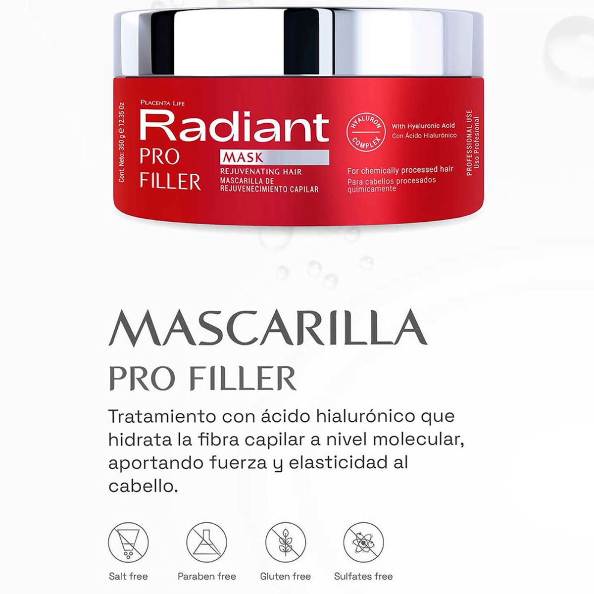PLACENTA LIFE - Mascarilla Pro Filler Post Color Radiant 350ml