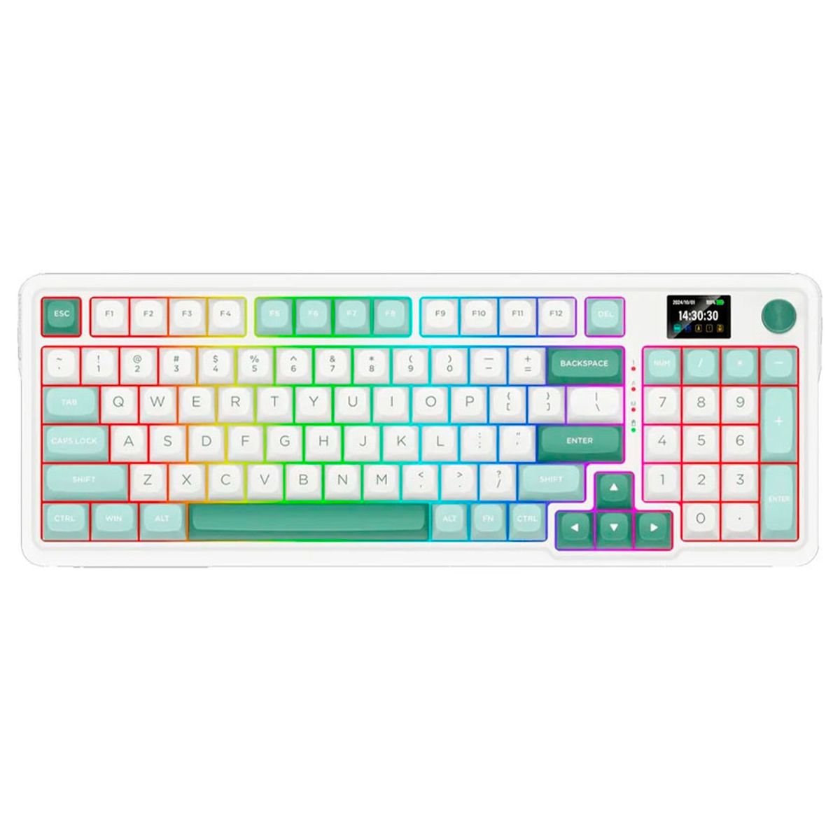 REDRAGON - Teclado Redragon GALATIN PRO-RGB Wireless English K719WG WHITEGREEN