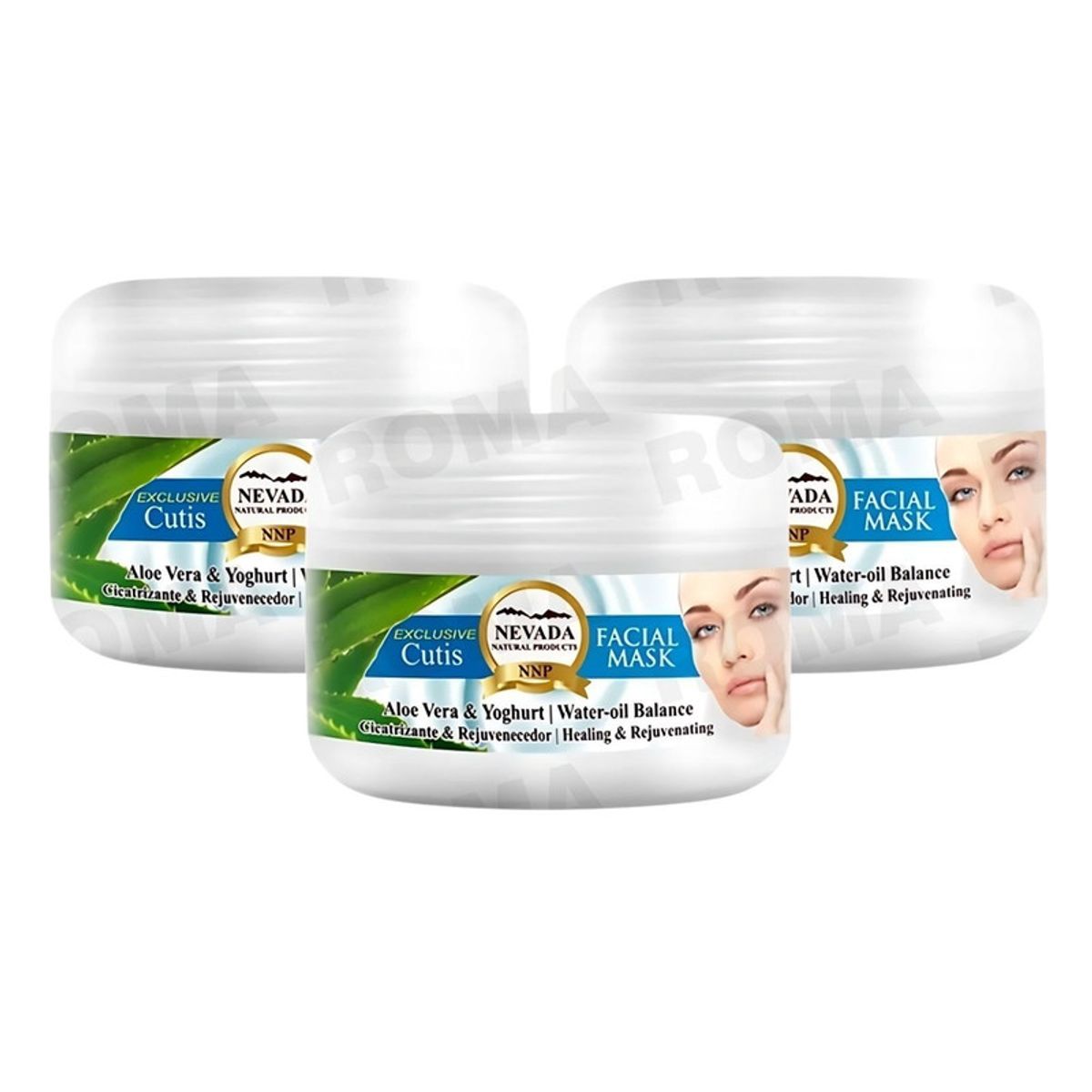 NEVADA NATURAL PRODUCTS - PACK 3 MASCARILLA FACIAL DE YOGURT Y ALOE VERA 100G NEVADA