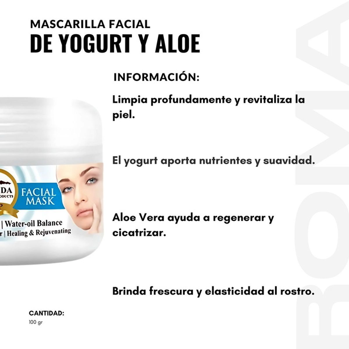 NEVADA NATURAL PRODUCTS - PACK 3 MASCARILLA FACIAL DE YOGURT Y ALOE VERA 100G NEVADA