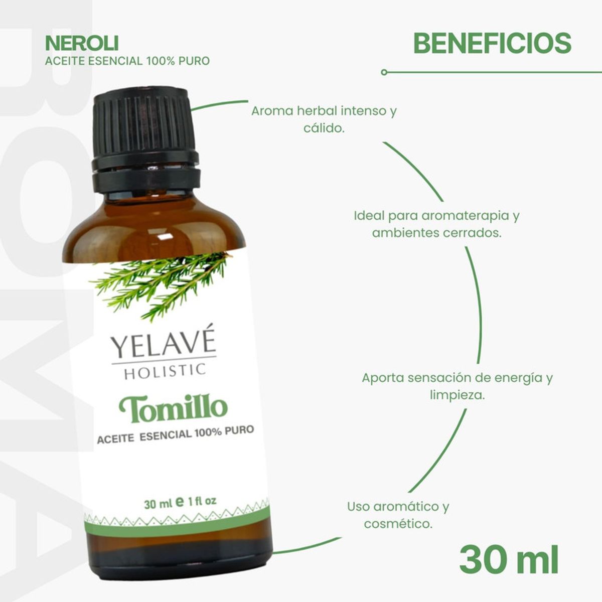 GENERICO - ACEITE ESENCIAL TOMILLO 30ML YELAVÉ