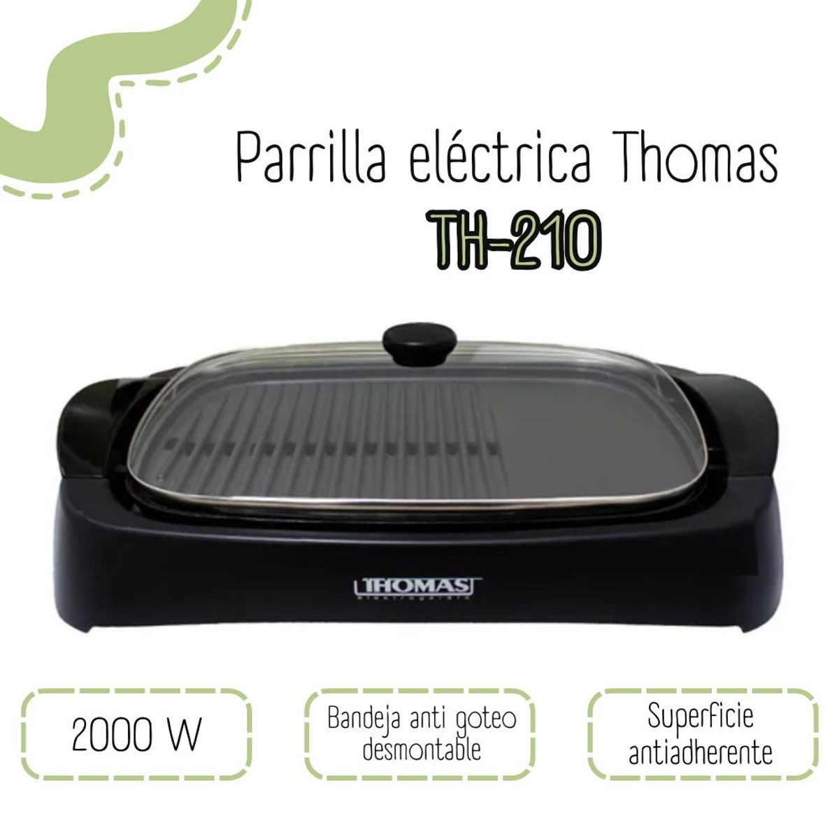 THOMAS - Parrilla Eléctrica Thomas TH-210 2000W