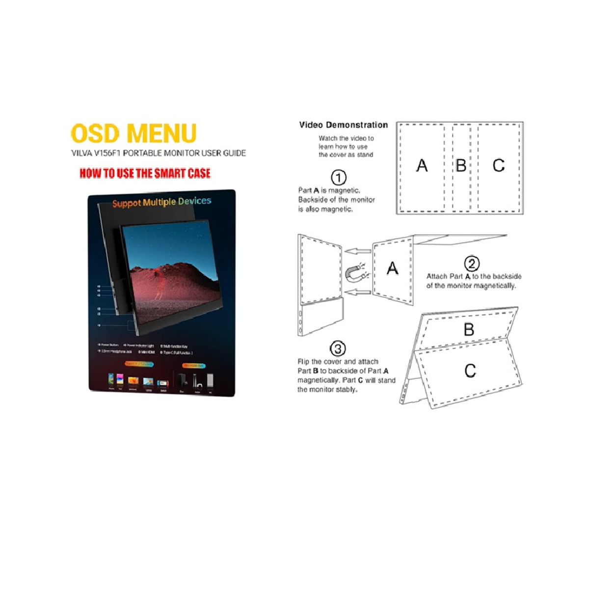 OEM - Monitor Portátil VILVA V156F1 Para Portátil 15.6 1080p FHD IPS