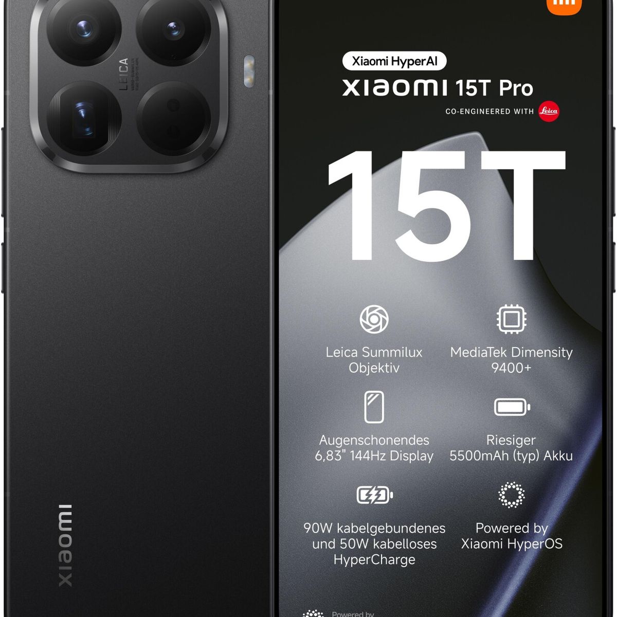 XIAOMI - Smartphone Xiaomi 15T Pro Titan Negro 12Gb 512Gb Registrado