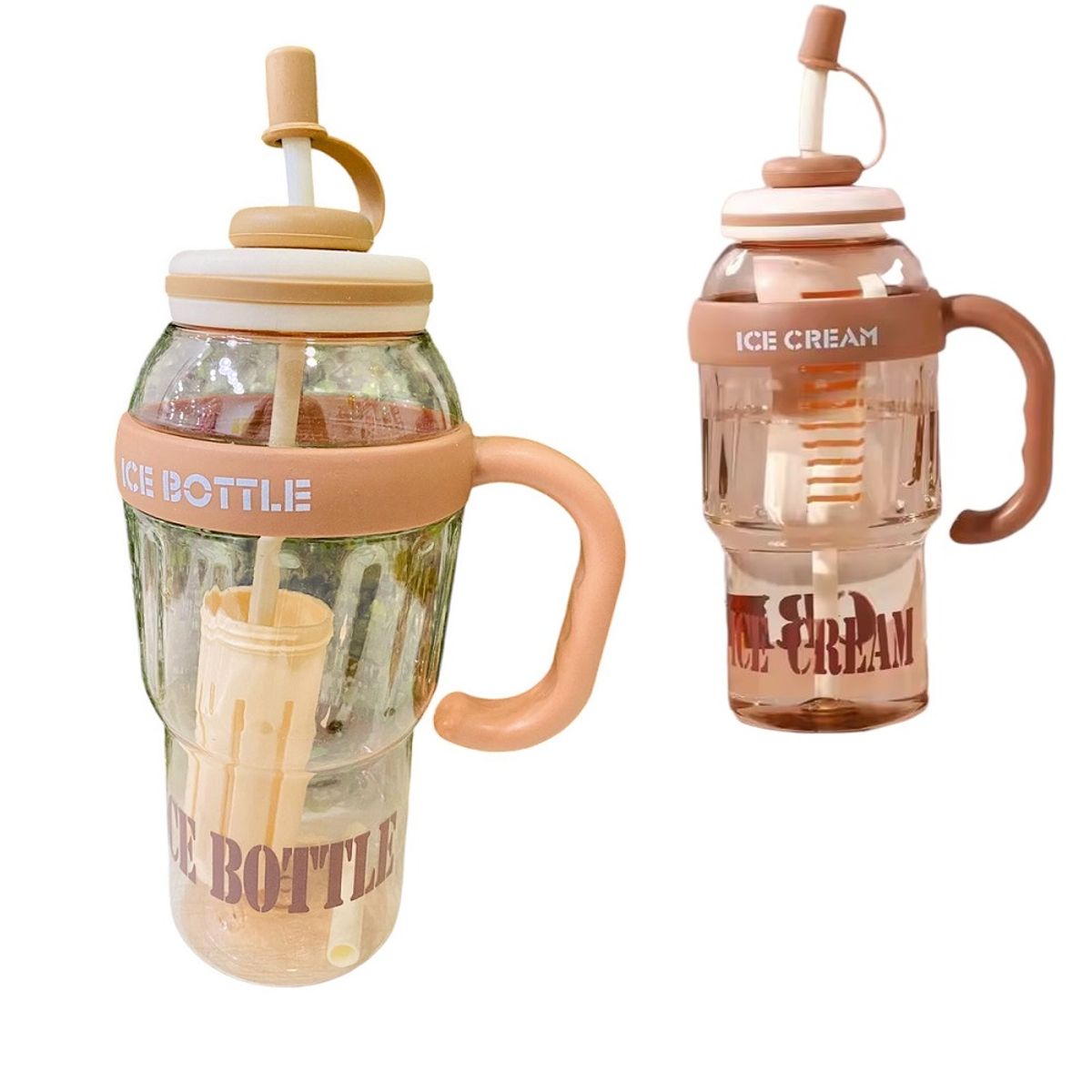 GENERICO - Tomatodo ICE BOTTLE 1200ml con caña - Marrón