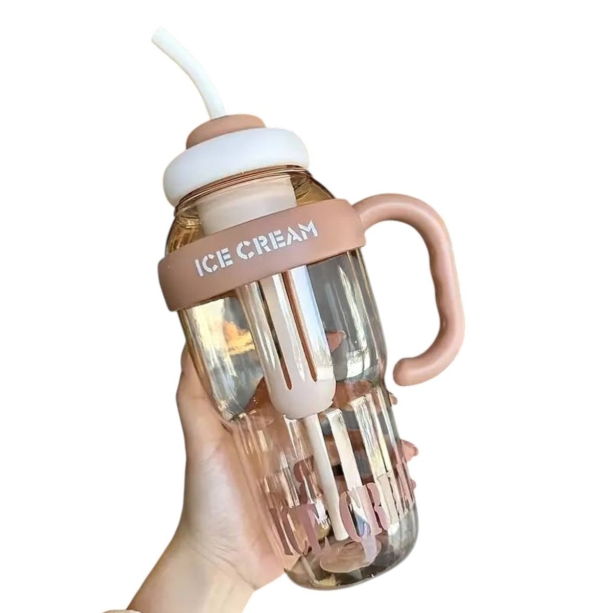 GENERICO - Tomatodo ICE BOTTLE 1200ml con caña - Marrón