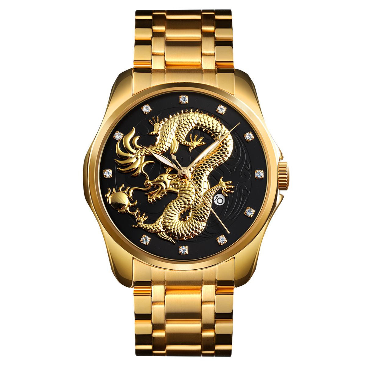 SKMEI - Reloj Skmei 9193 DRAGON Correa Acero Analogo para Caballero
