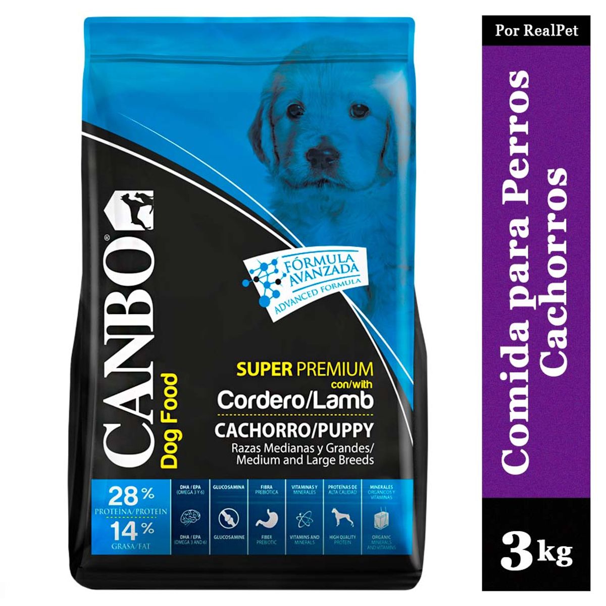 CANBO - Comida de Perro Cachorro Mediano Grande Canbo Cordero 3 kg