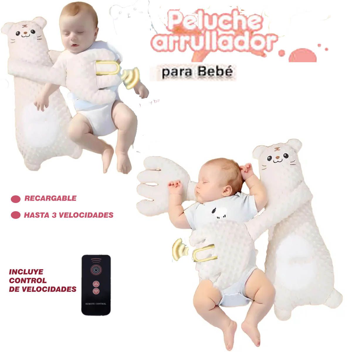 Almohada peluche GATO arrullador 60 Cm, Suave Y Cómoda, marca GENERICO - Foto Principal