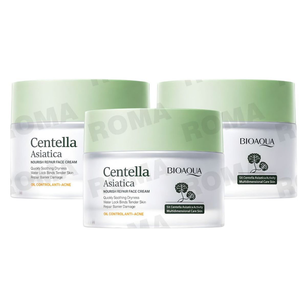 BIOAQUA - PACK 3 CREMA FACIAL CENTELLA ASIATICA 50G BIOAQUA
