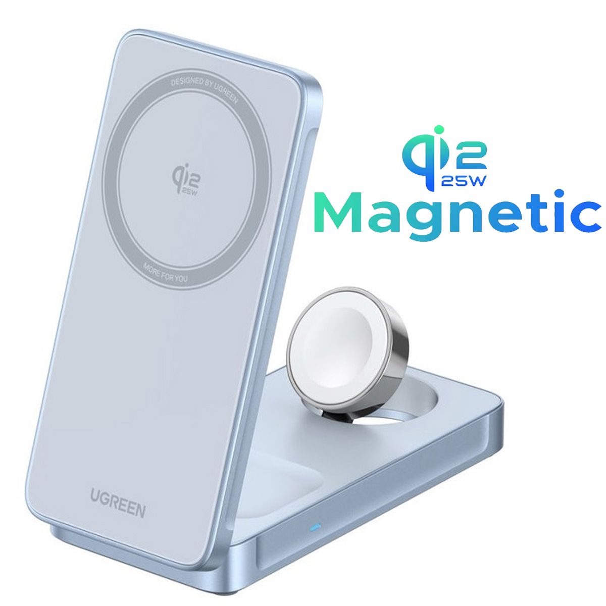 UGREEN - Cargador Magnético 3 en 1 UGREEN W757 65901 MagFlow 25W - Gris Claro
