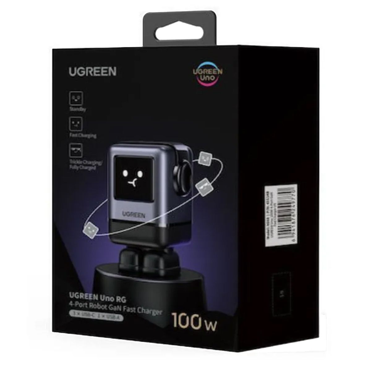 UGREEN - Cargador Gan Fast 100w Usb-c Con Pantalla Ugreen X688 Negro