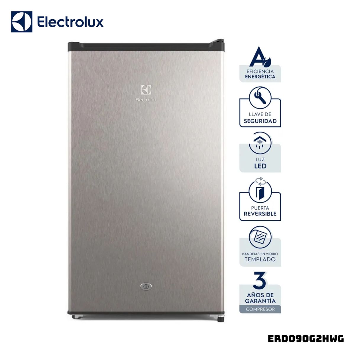 ELECTROLUX - FRIGOBAR ELECTROLUX 90 L PLATEADO - ERD090G2HWG