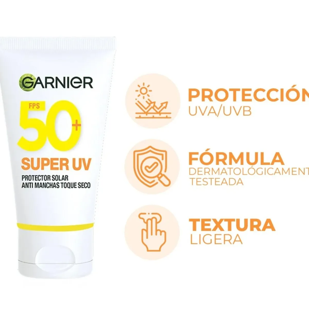GARNIER - Protector Solar Facial Garnier Super Uv FPS 50 Toque Seco Invisible In color