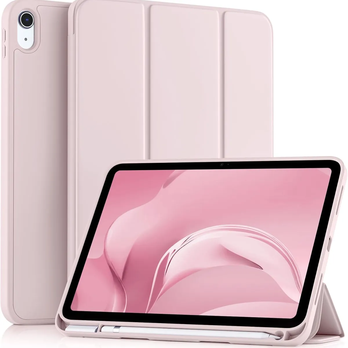 GENERICO - Funda de iPad de 10.9 pulgadas Rosa Palo de 10 Generación 2022 con Soporte para Lápiz TPU