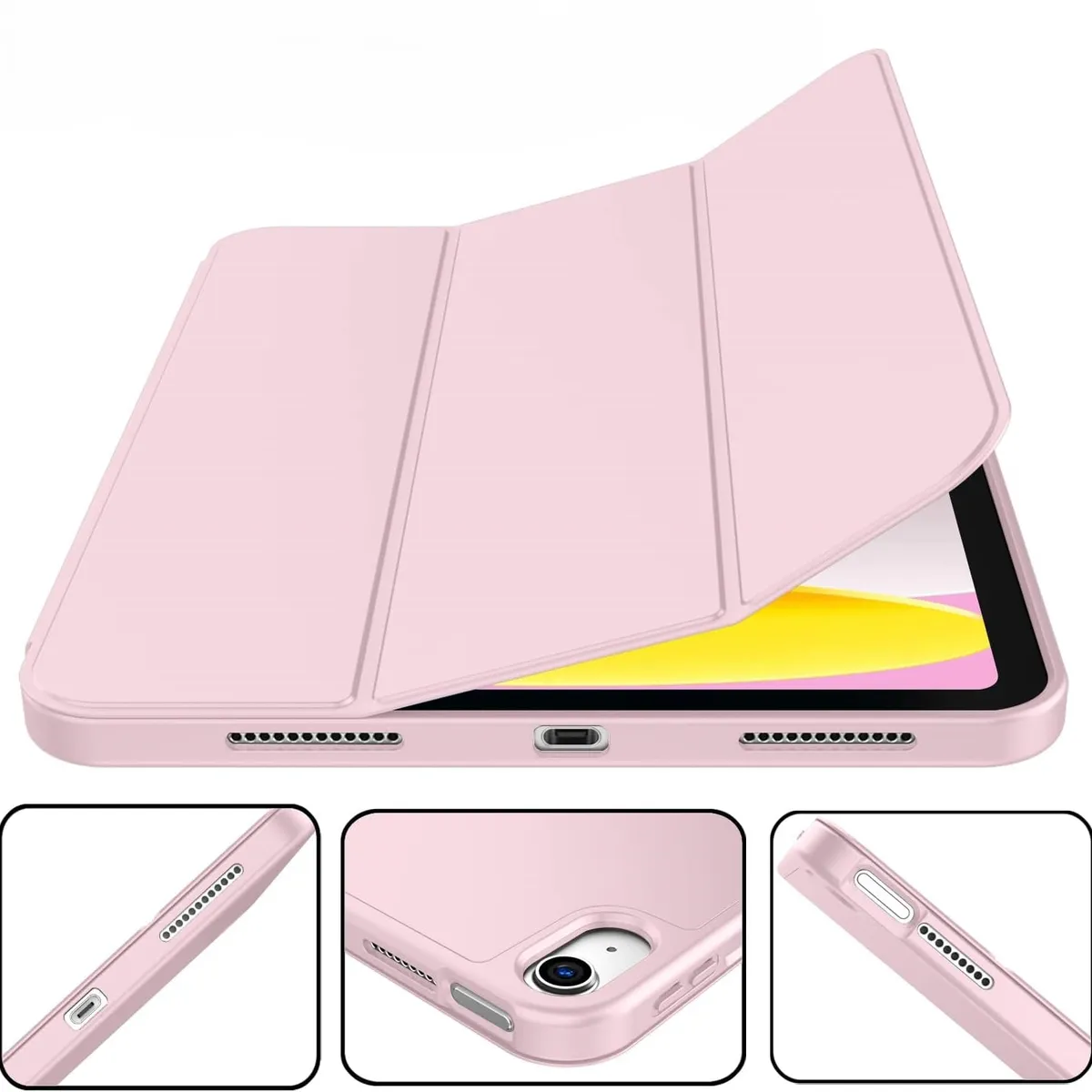 GENERICO - Funda de iPad de 10.9 pulgadas Rosa Palo de 10 Generación 2022 con Soporte para Lápiz TPU