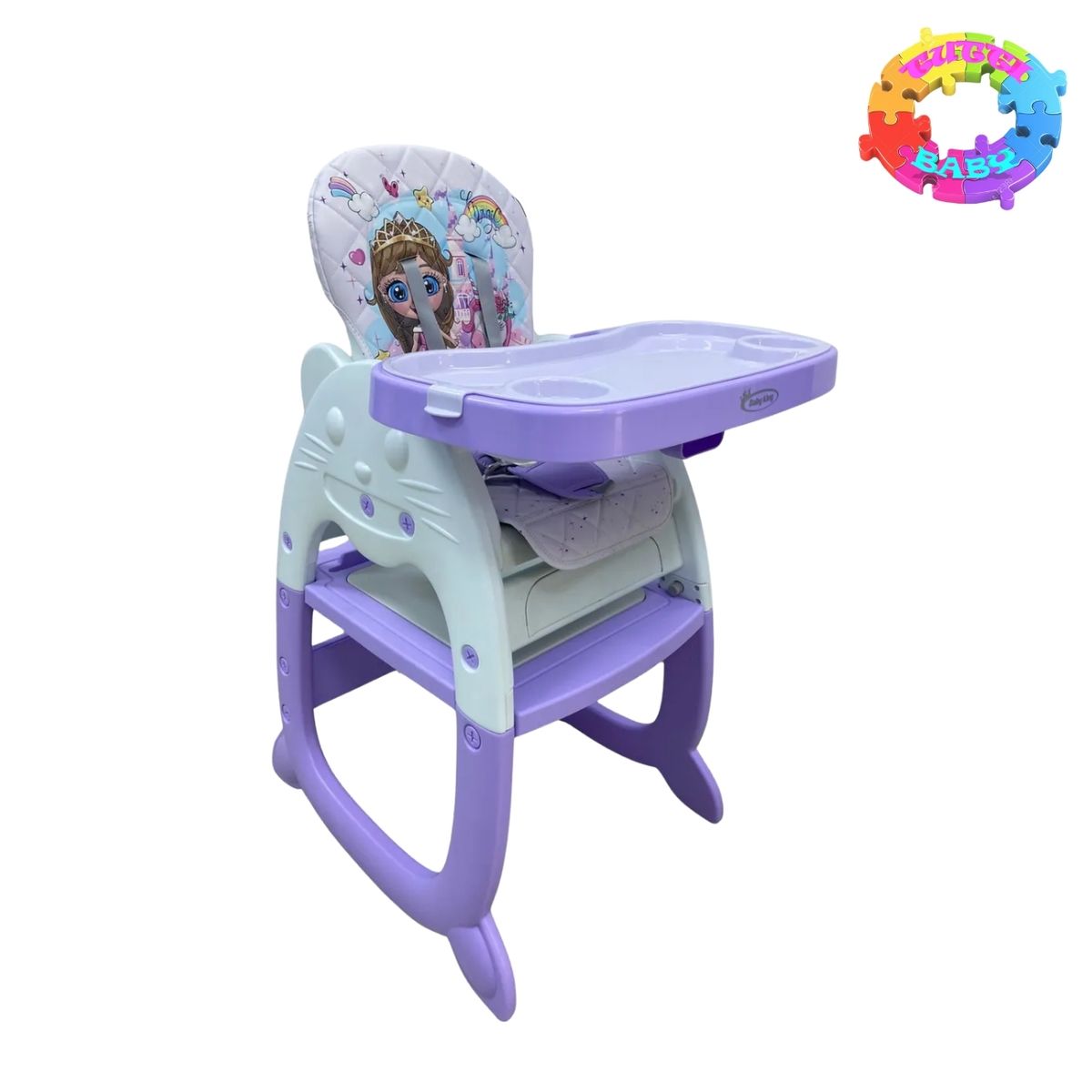 HI BABY - SILLA CARPETA RECLINABLE GATO 3 EN 1 MUSICAL CON BLUETOOTH - LILA