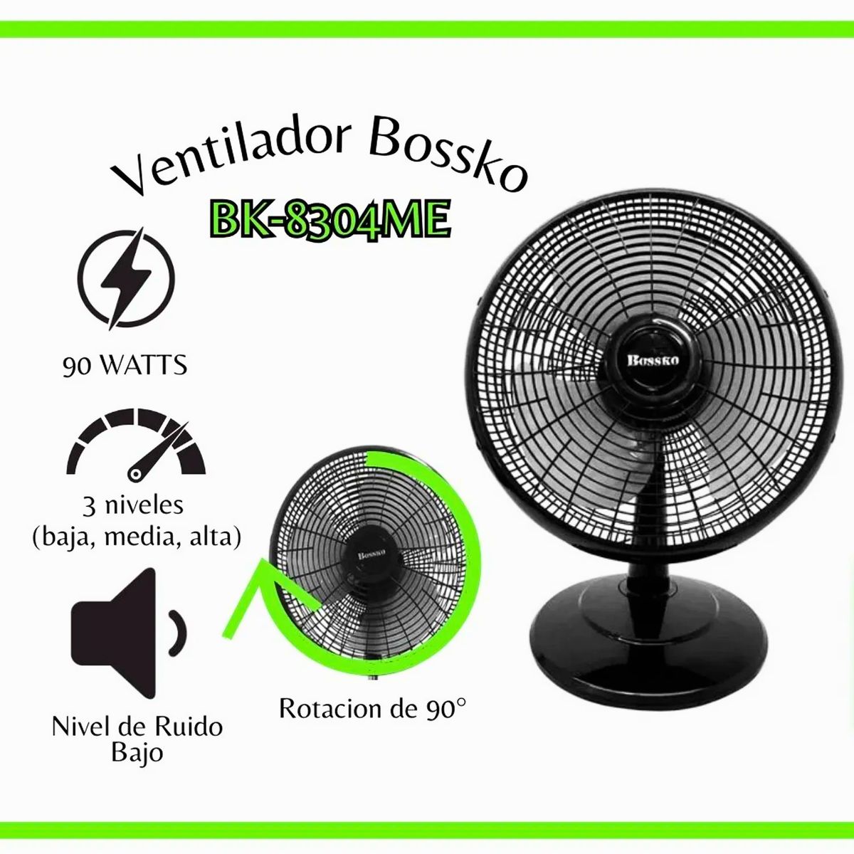 BOSSKO - Ventilador de Mesa 16 " Bossko BK-8304ME