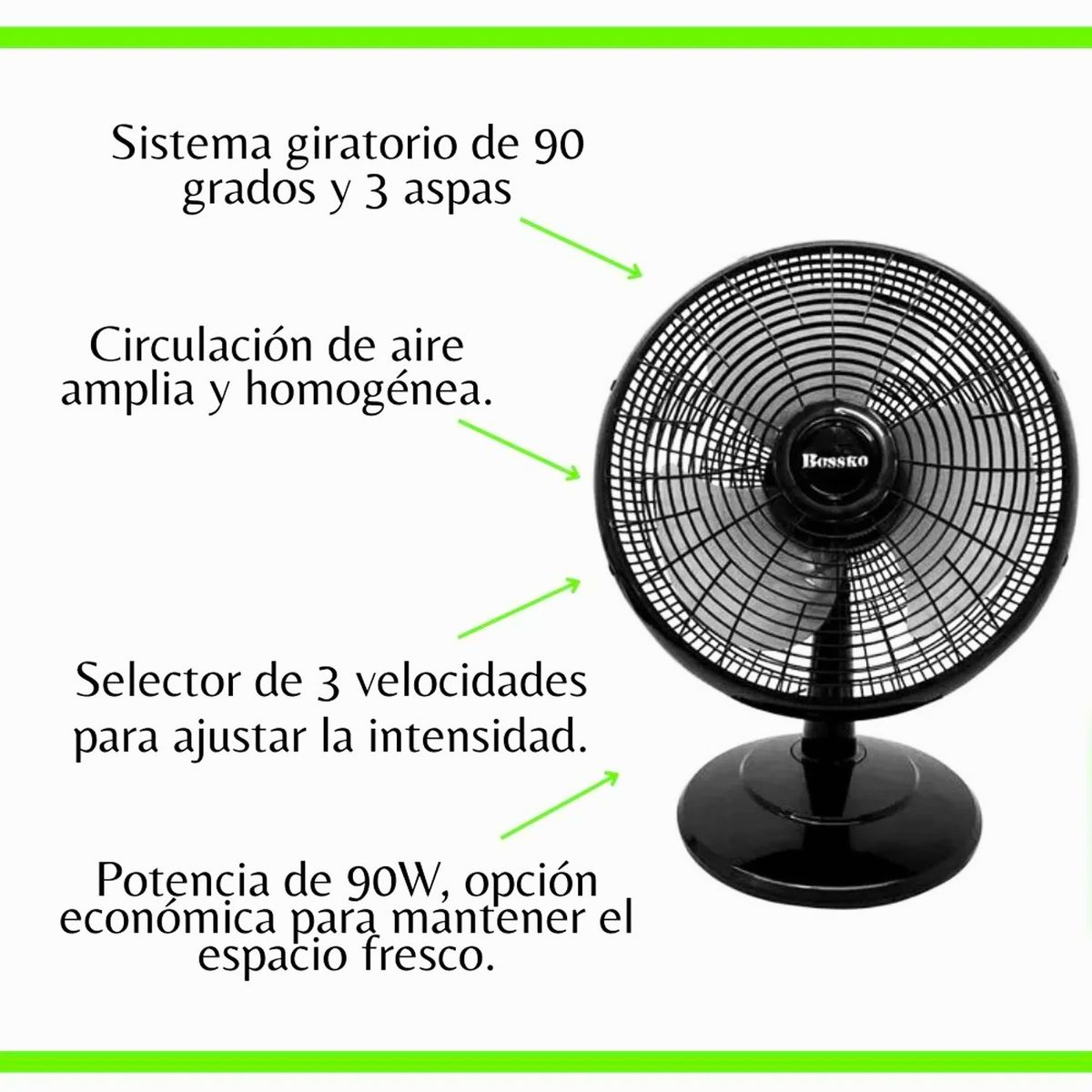 BOSSKO - Ventilador de Mesa 16 " Bossko BK-8304ME