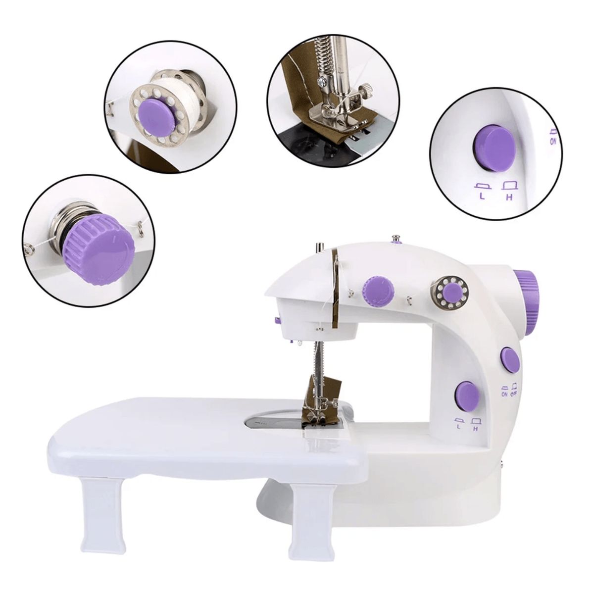 GENERICO - Mini Maquina de coser ropa portatil electrica con mesa