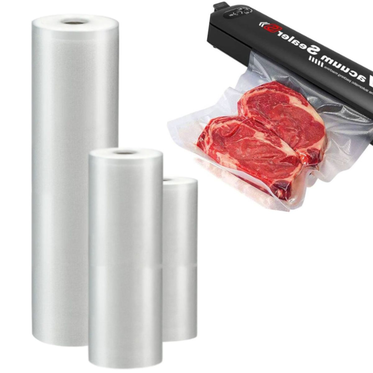 GENERICO - Pack x 3 Rollos Bolsas para Sellar Vacio Alimentos Cocina