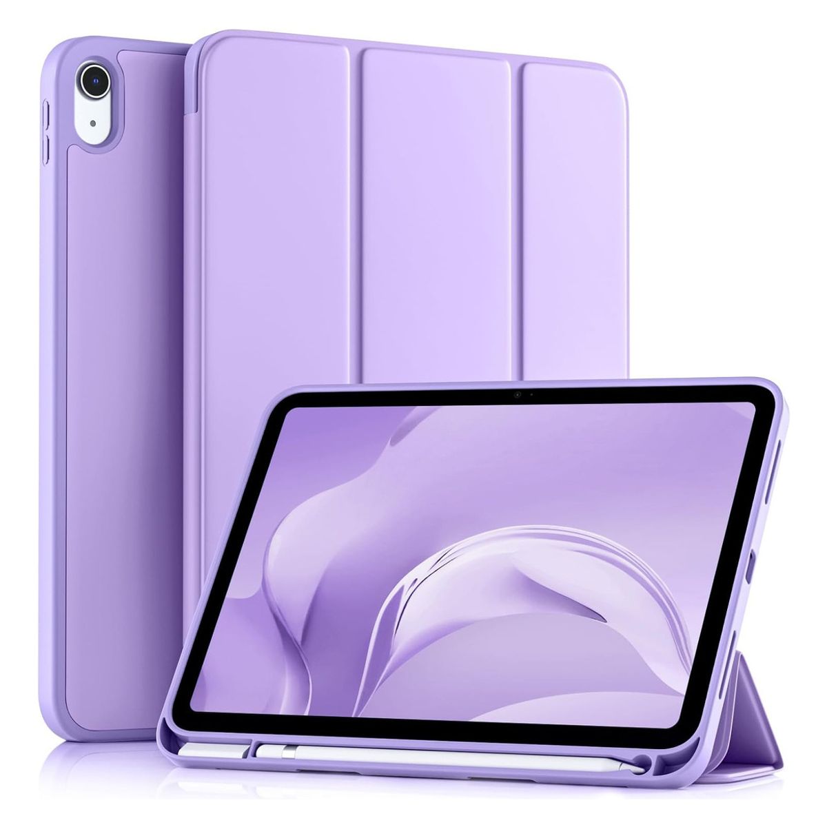 GENERICO - Funda para iPad A16 Lila 11 pulgadas Generación 2025 con Soporte para Lápiz TPU