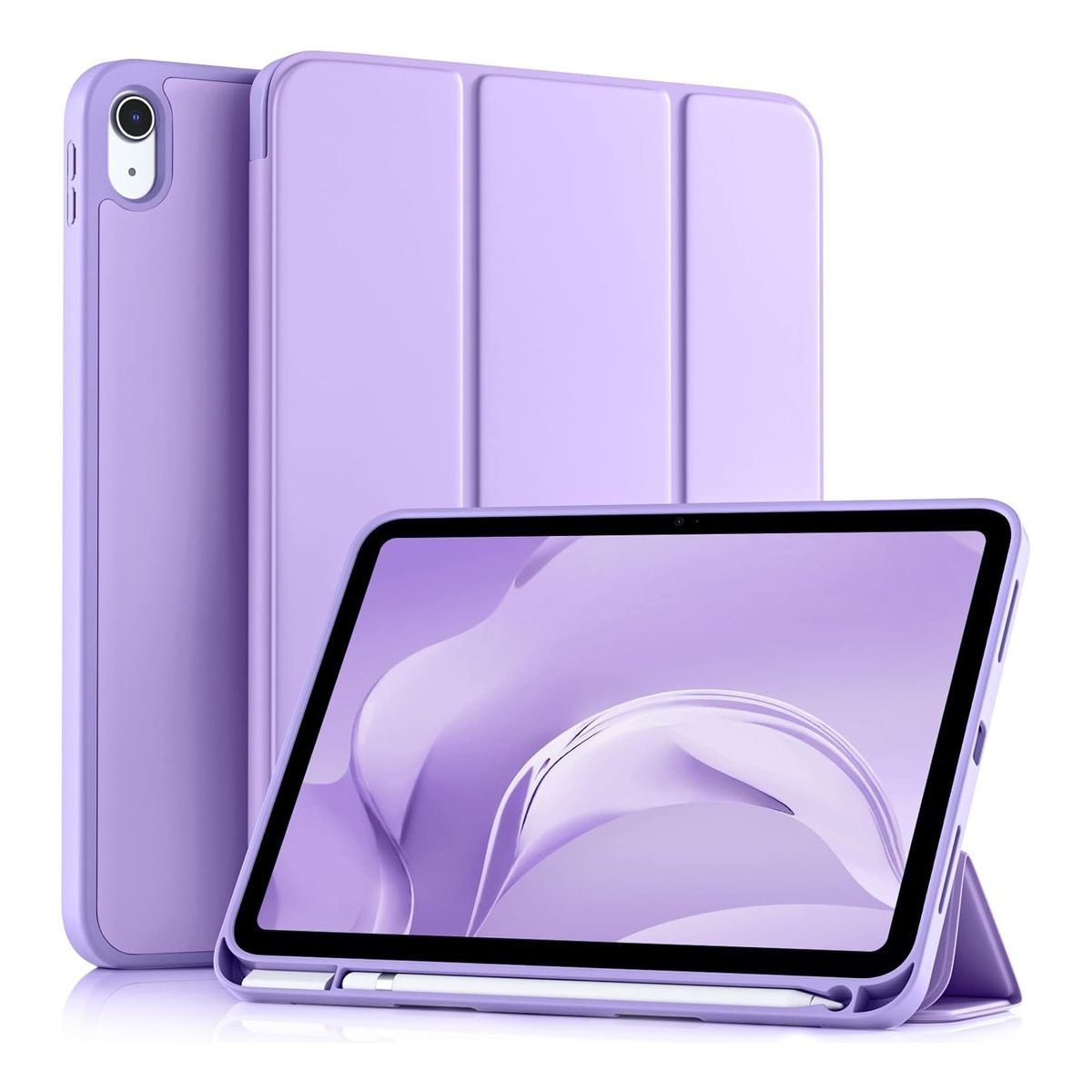 GENERICO - Funda para iPad A16 Lila 11 pulgadas Generación 2025 con Soporte para Lápiz TPU
