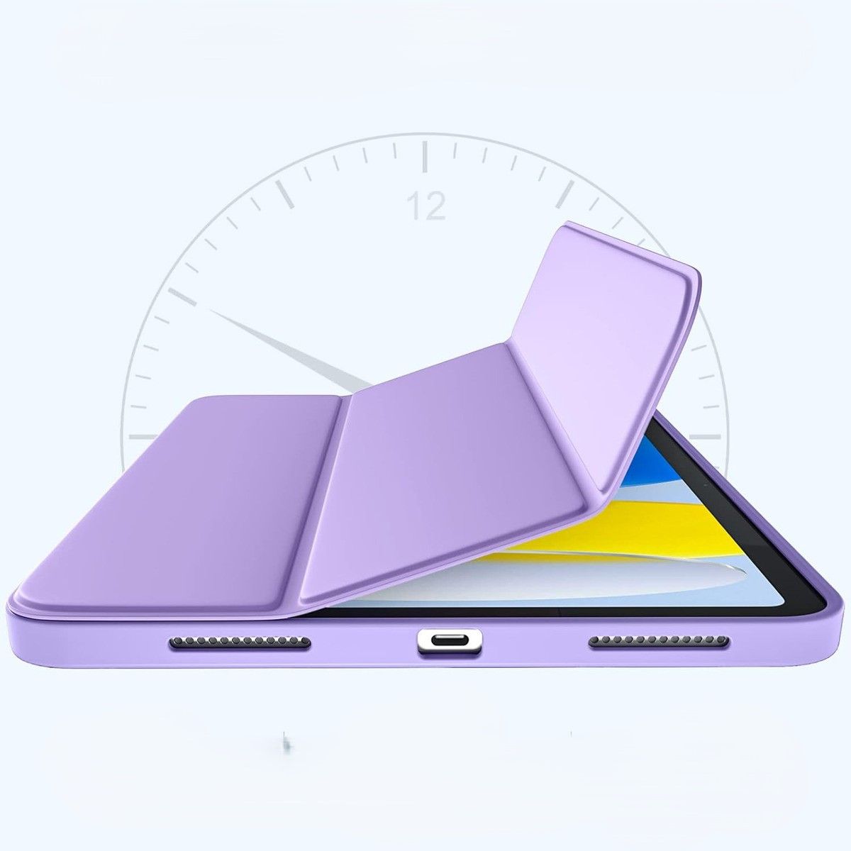 GENERICO - Funda para iPad A16 Lila 11 pulgadas Generación 2025 con Soporte para Lápiz TPU