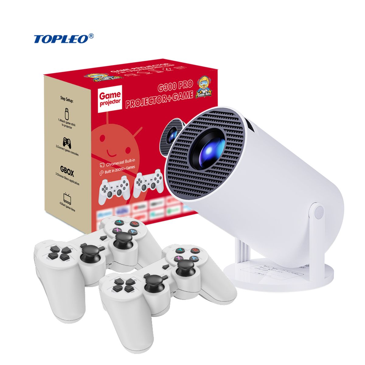 GENERICO - Mini Proyector Portatil 4K G300 Pro TOPLEO, 20 MIL JUEGOS