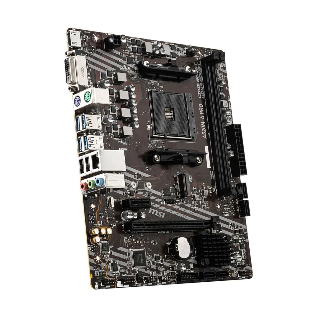 MSI - Placa Base Amd Msi A520M-A Pro - Micro Atx, Socket Am4, Ideal Para Gaming Y Productividad