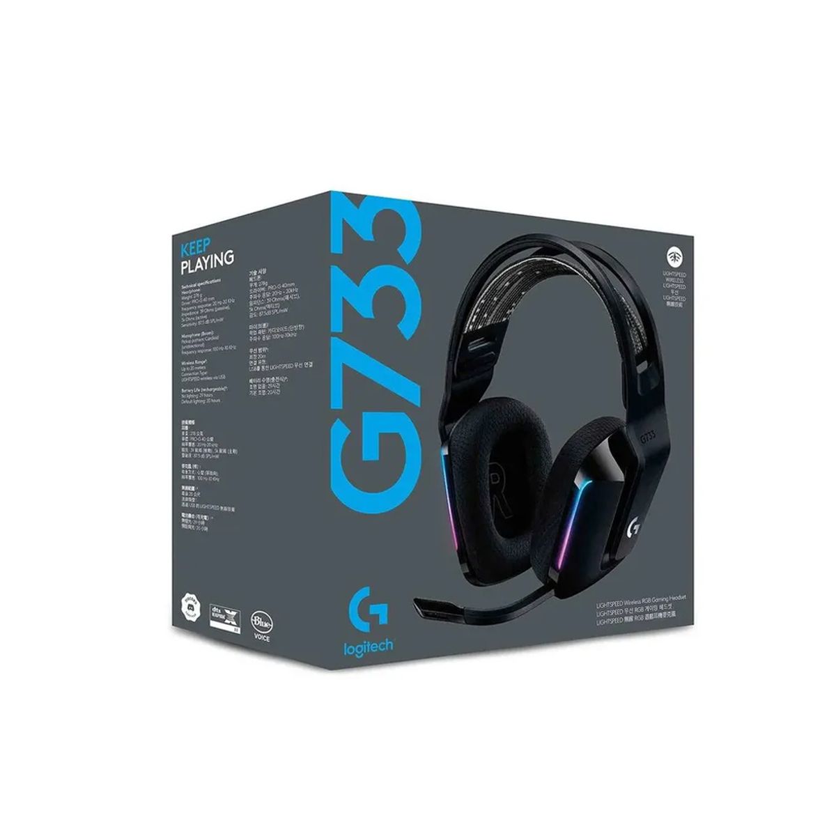 LOGITECH - Audífono Logitech G733 Lightspeed Black Con Micrófono, Sonido Inmersivo Y Conectividad Ina