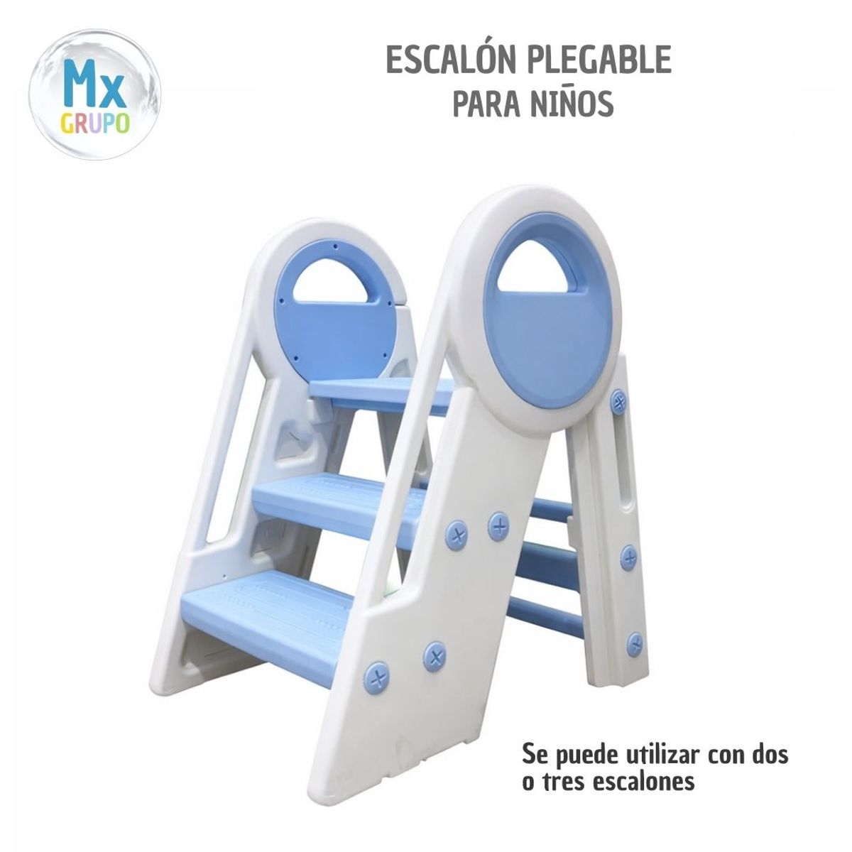 GENERICO - ESCALON PLEGABLE PARA NIÑOS COLOR CELESTE