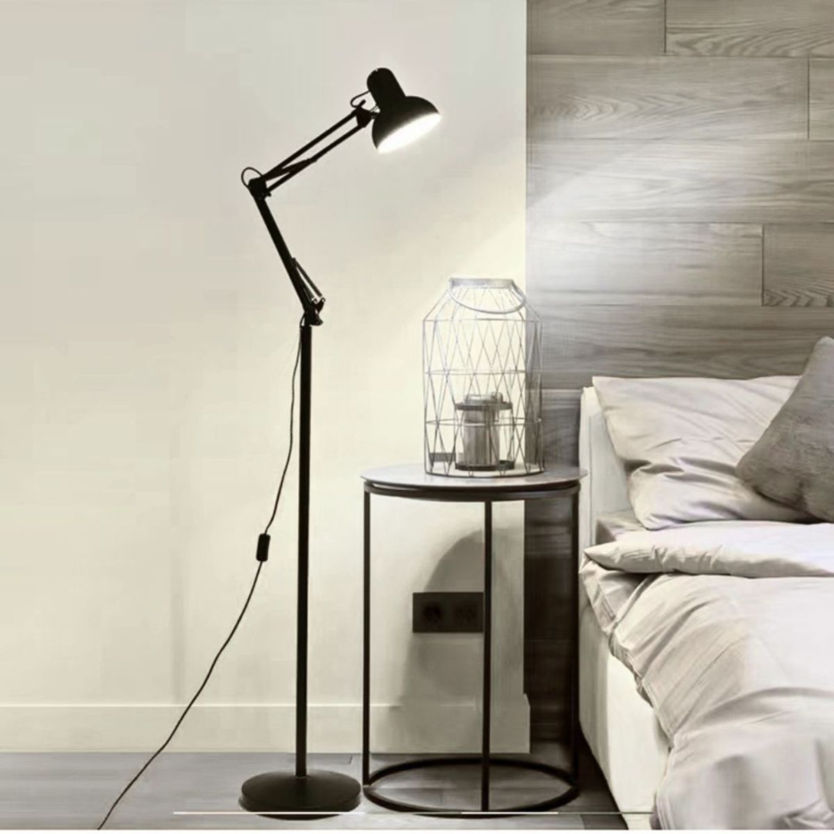 GENERICO - Lámpara de Pie Articulada para Lectura y Estudio con Brazo Ajustable 360° Base Pesada y E27