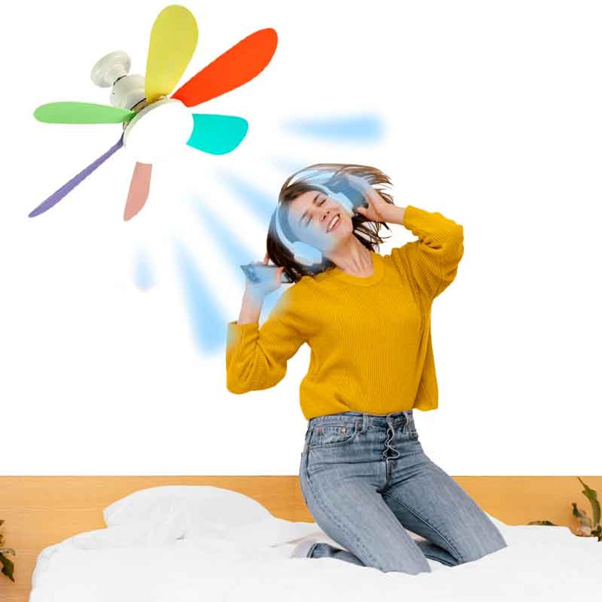 CUBULL - VENTILADOR y FOCO 2 en 1 DE 50W con CONTROL