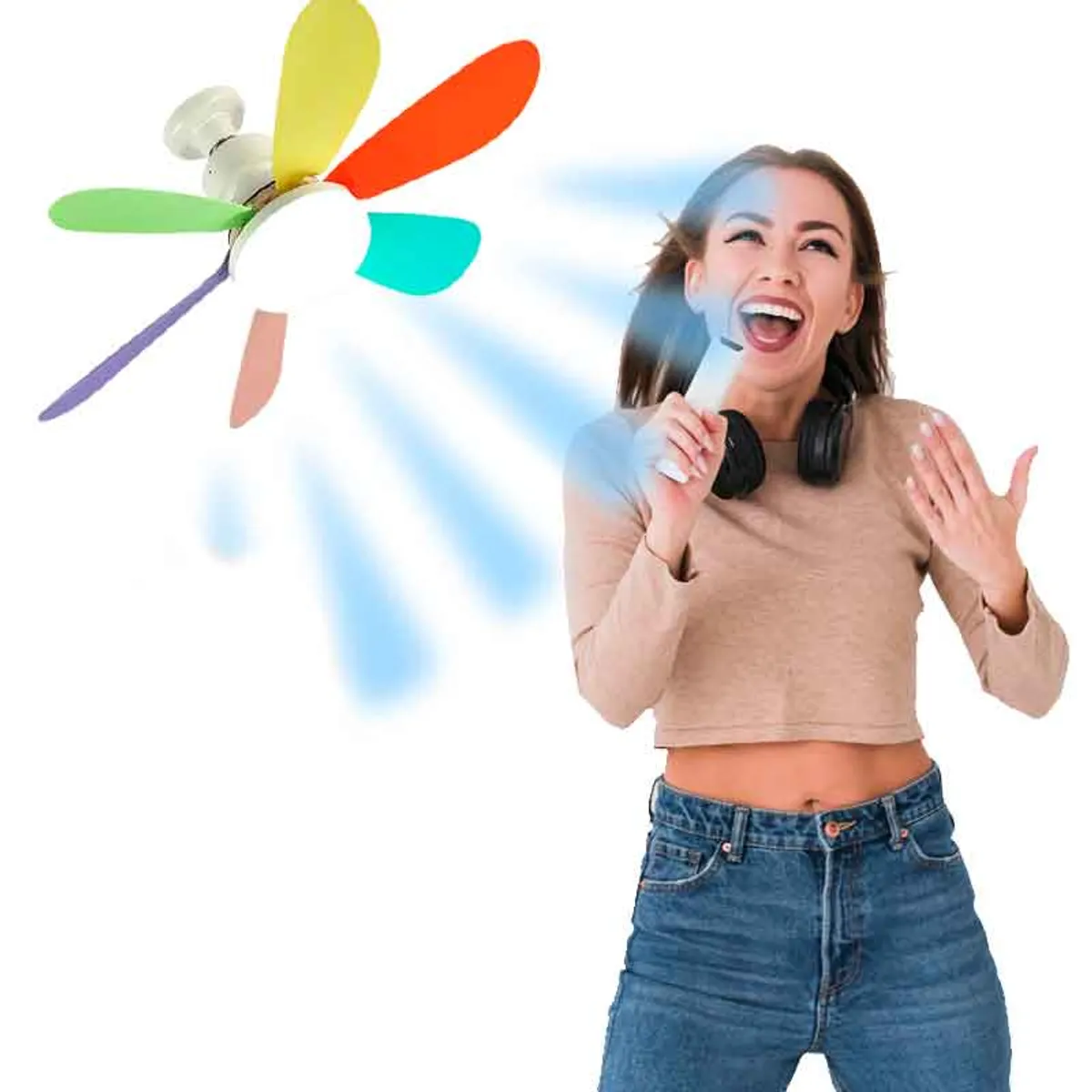 CUBULL - Ventilador Foco de Techo 2 en 1 Ahorrador 50W con Control