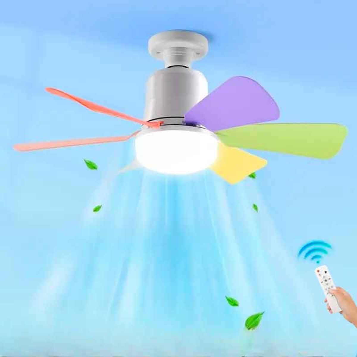 CUBULL - Ventilador Foco de Techo 2 en 1 Ahorrador 50W con Control