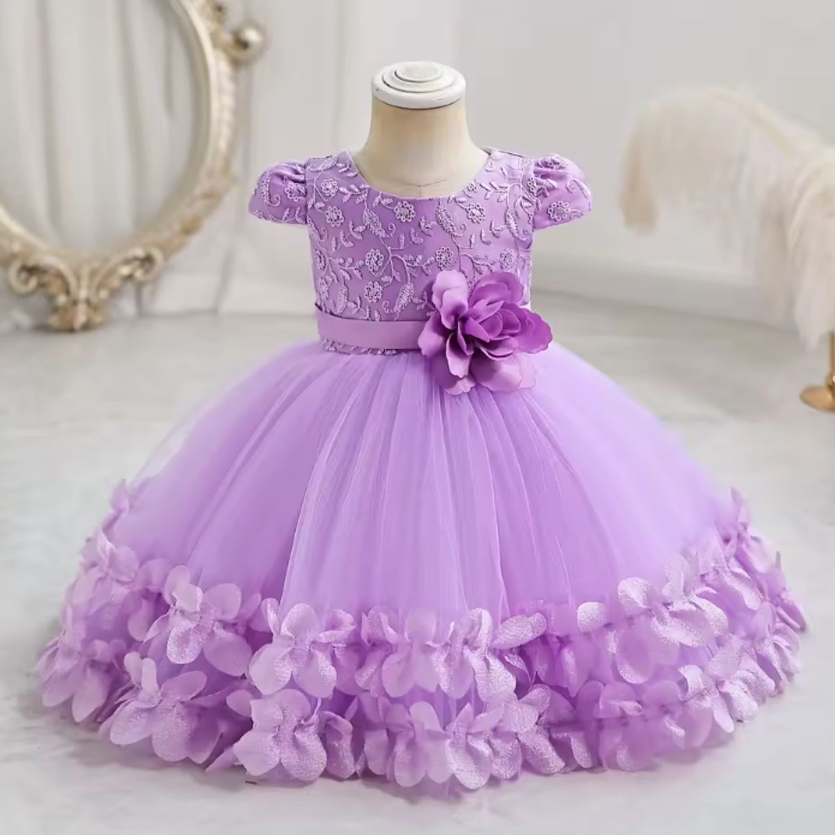 ARELYS - Vestido Niña Princesa 9 Meses a 1 Año Lila