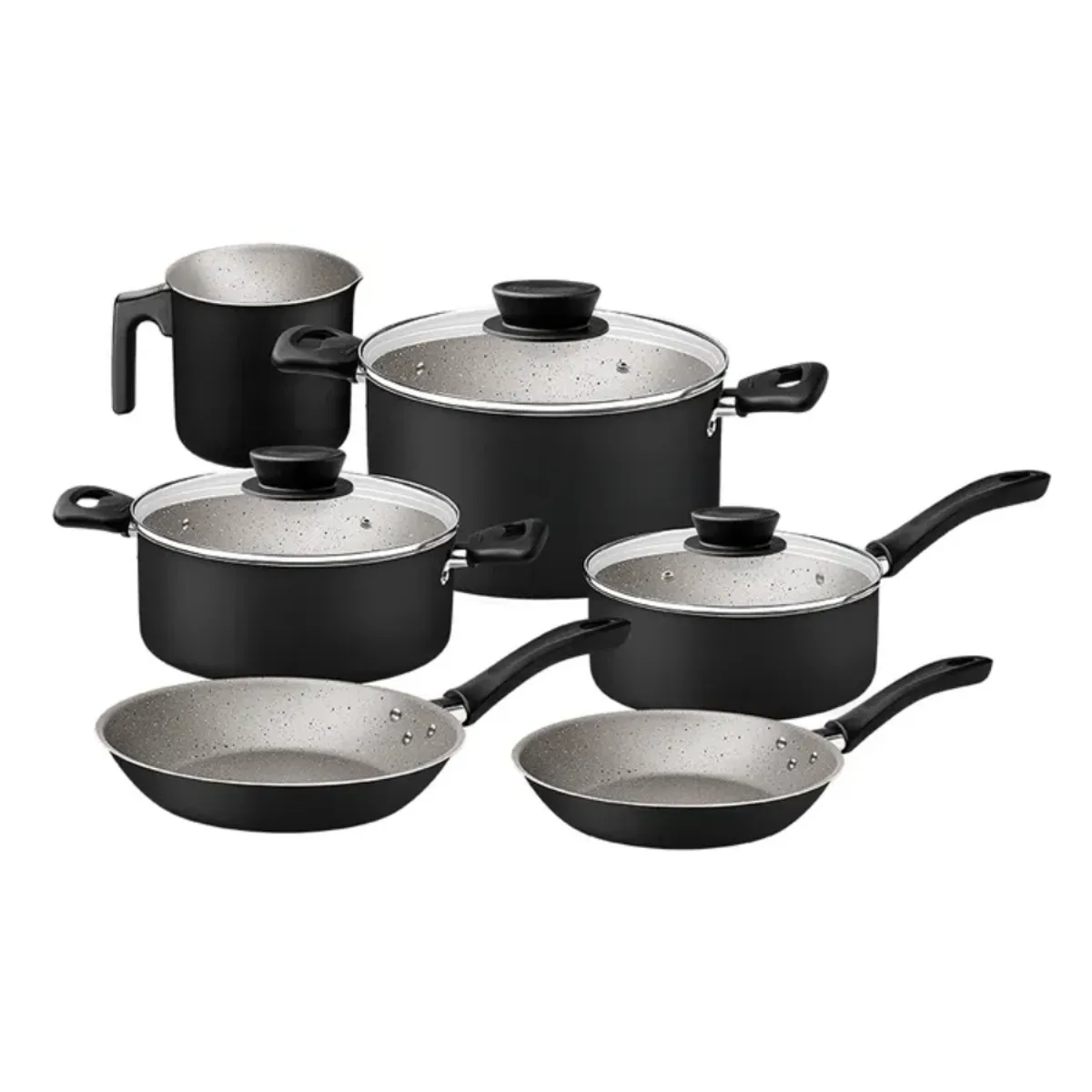 TRAMONTINA - Juego de Ollas Tramontina Linz 9 Piezas Negro 28299/011