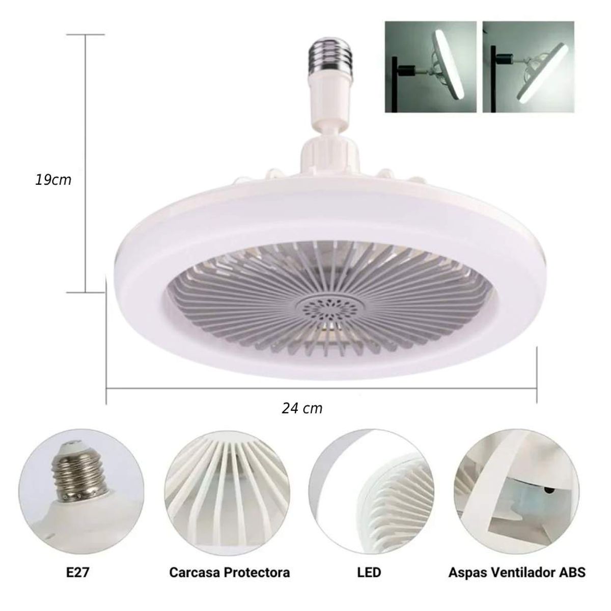 GENERICO - Foco Ventilador de techo Led Blanco con Gris Calido 50W con control